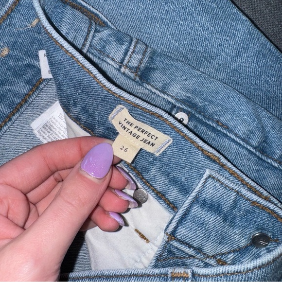 Madewell The Perfect Vintage Jean Raw Hem Straight Leg Jeans Light Wash - Picture 7 of 11